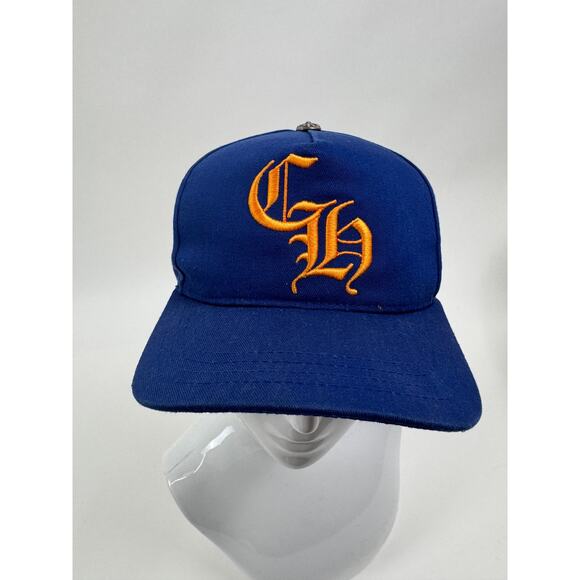 Men's Chrome Hearts Blue/Orange CH Cross Patch Baseball Trucker Hat - Picture 1 of 9